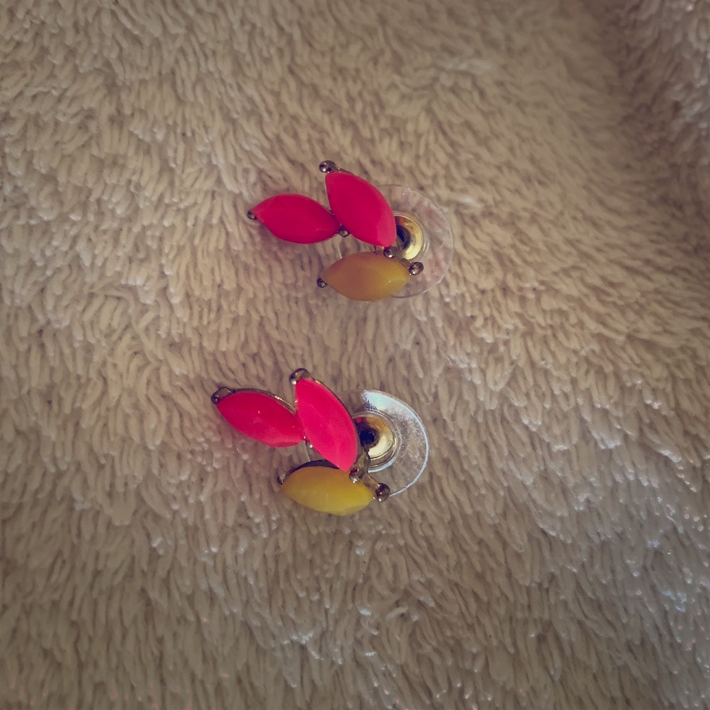 Colorful feather earrings